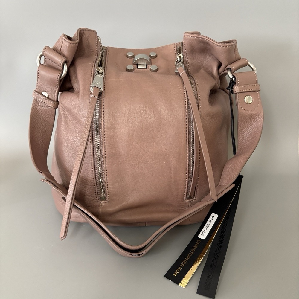NEW CHRISTOPHER KON Leather Hobo Bag Handbag Purse Soft Pink Spring
